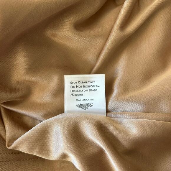 NWT Sue Wong Nocturne Nude Embroidered Sequin Gown Maxi Formal Dress Mandarin - Picture 13 of 16